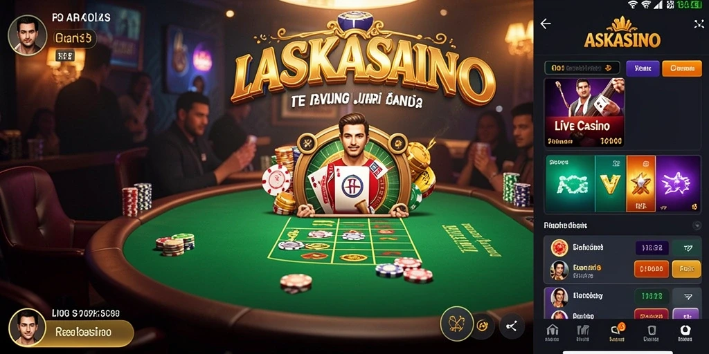 Tampilan menarik gameplay langsung ASKASINO dengan dealer profesional.