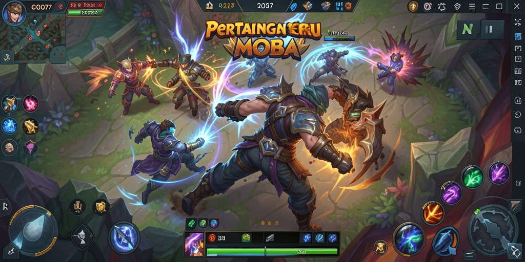Gameplay seru COO77 di arena pertarungan MOBA.