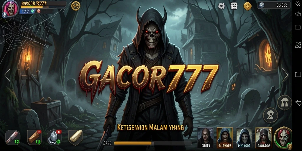 Screenshot menampilkan momen menegangkan dalam game Horror GACOR777.
