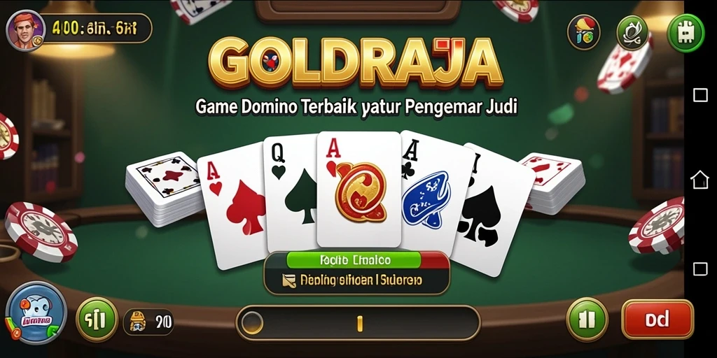 Screenshot gameplay Domino di GOLDRAJA yang menarik dan seru.