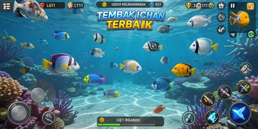 Tangkapan layar gameplay LG111 menampilkan aksi tembak ikan yang seru.