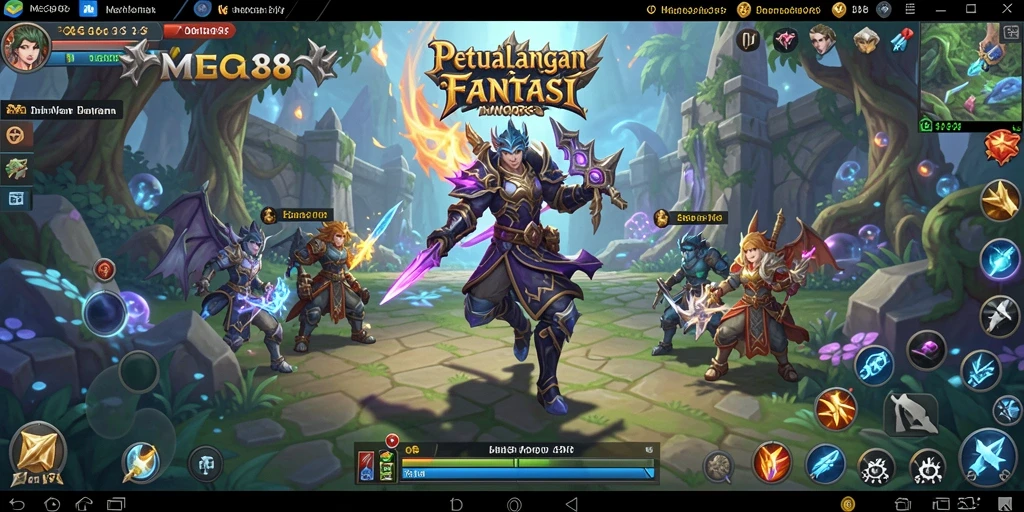 Tangkapan layar utama MEGA388 menampilkan dunia fantasi yang kaya dan penuh aksi.