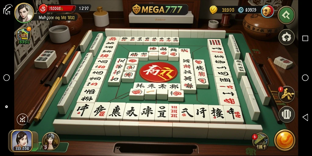 Tampilan gameplay seru dalam permainan Mahjong MEGA777.