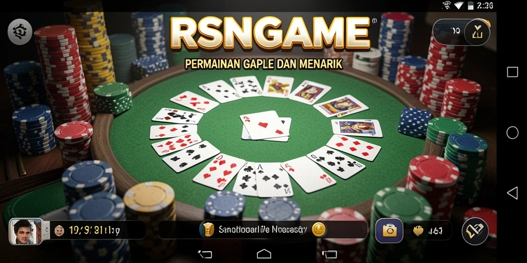 Tampilan gameplay seru RSNGAME dalam permainan Gaple.