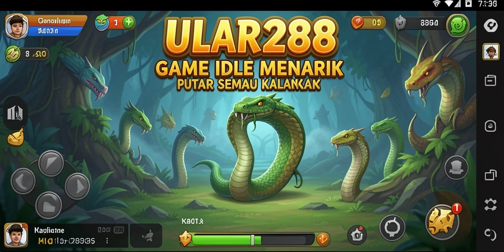 Tampilan gameplay ULAR288 yang sederhana dan menarik dalam genre Idle.
