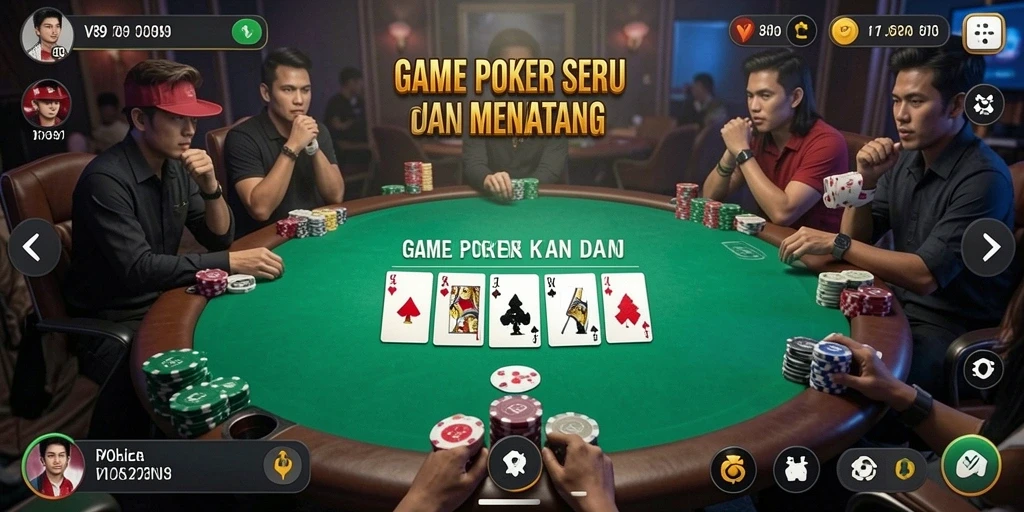 Tampilan gameplay V89 yang menarik saat bermain poker.