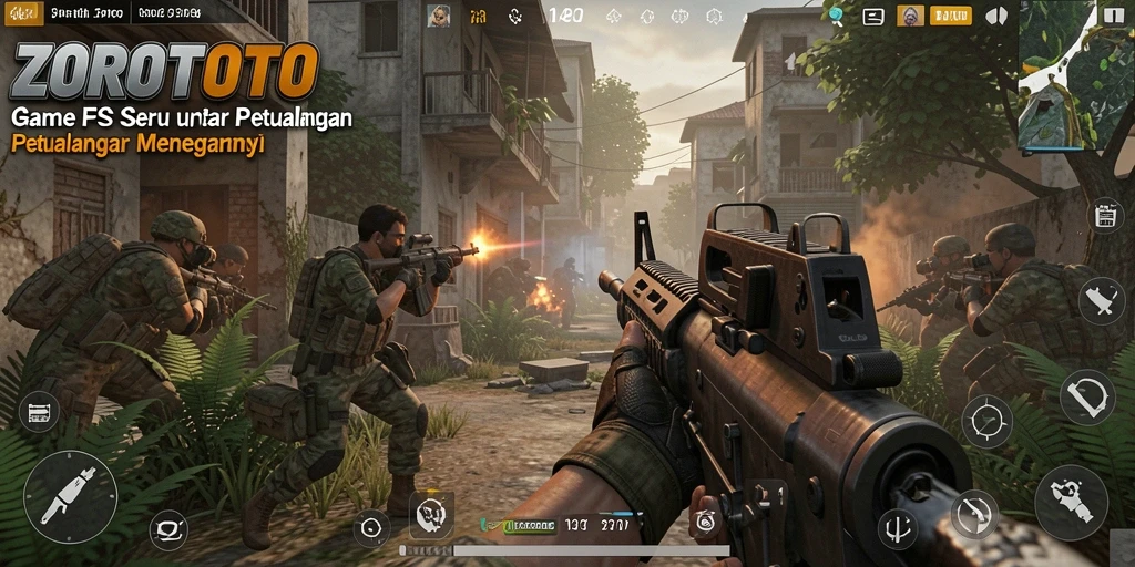 Tangkapan layar dari gameplay seru ZOROTOTO yang menampilkan aksi FPS.